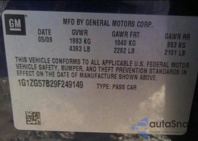 1G1ZG57B29F249149: 10489739