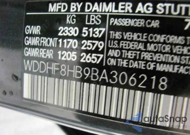 WDDHF8HB9BA306218: 10545983