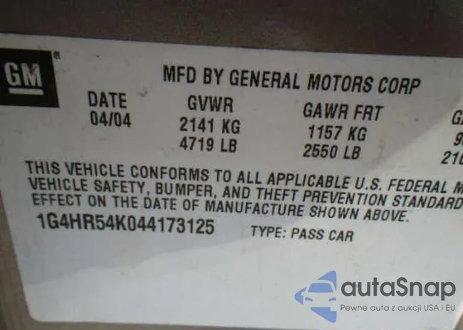 1G4HR54K044173125: 9698345