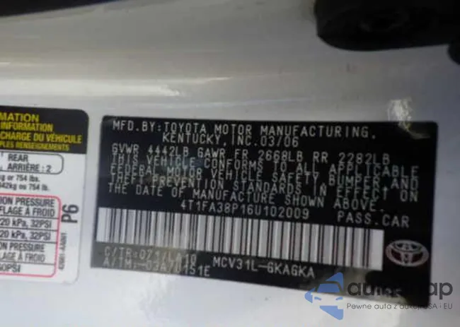 4T1FA38P16U102009: 11163077