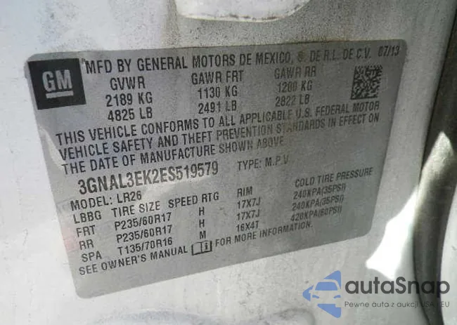 3GNAL3EK2ES519579: 13206535