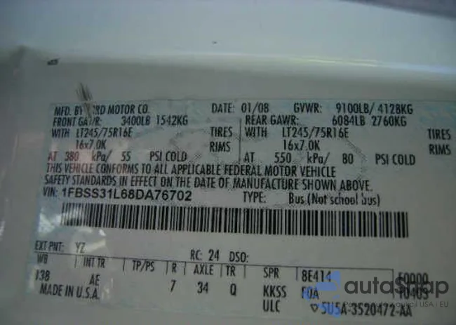 1FBSS31L68DA76702: 12811380