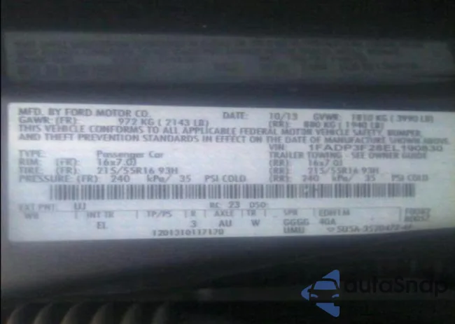 1FADP3F28EL190830: 14301468