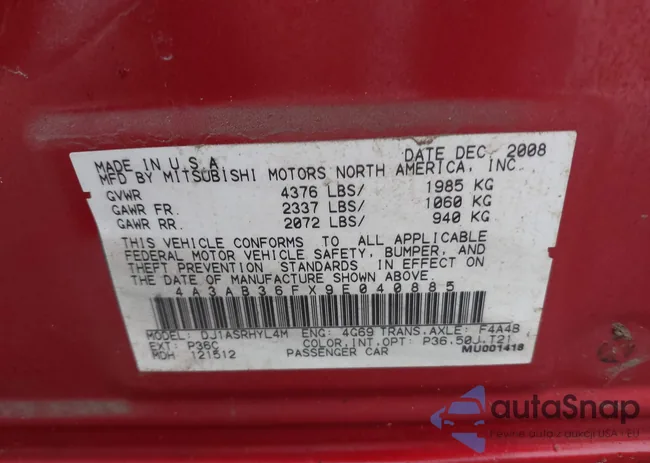 4A3AB36FX9E040885: 17110655