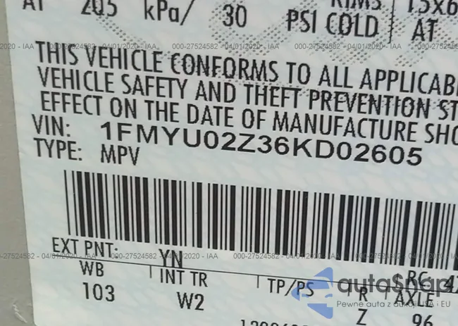 1FMYU02Z36KD02605: 27524582