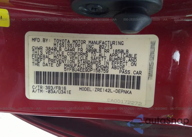 5YFBU4EE9DP158759: 28303663