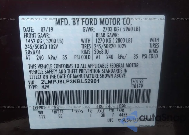 2LMPJ8LP3KBL52901: 28335539