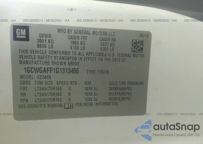 1GCWGAFF1G1313456: 28365513