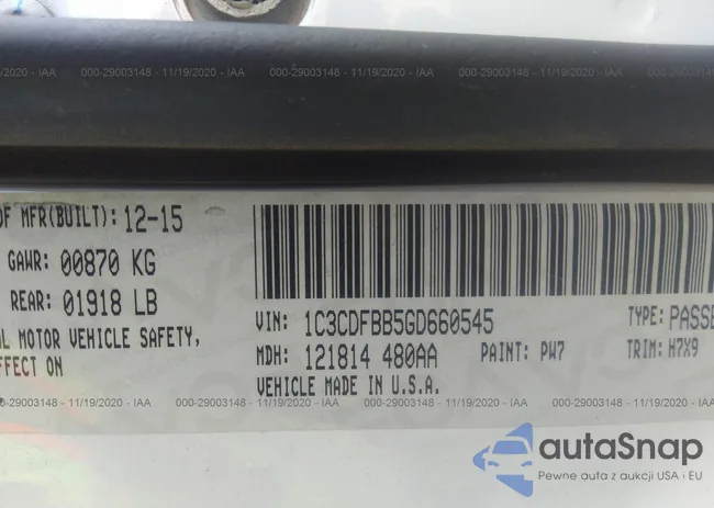 1C3CDFBB5GD660545: 29003148