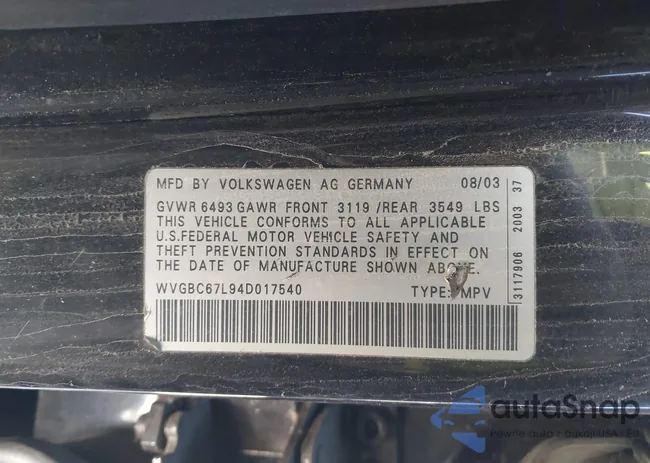 WVGBC67L94D017540: 29406763