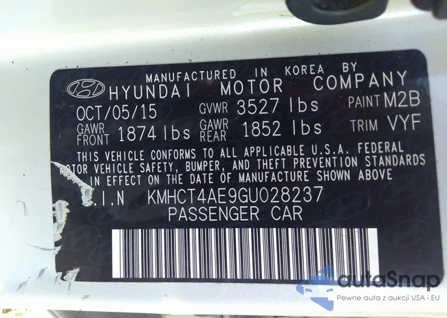 KMHCT4AE9GU028237: 29430166