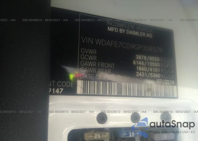 WDAFE7CD9GP308579: 30439010