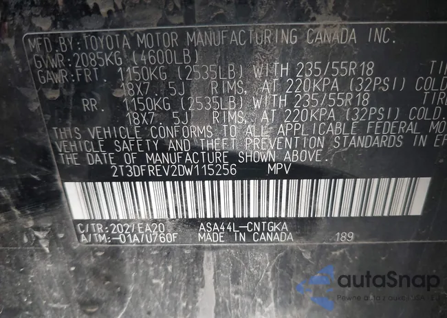 2T3DFREV2DW115256: 29578492