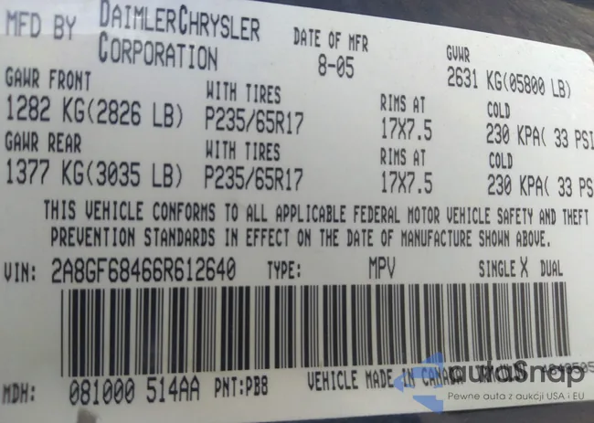 2A8GF68466R612640: 31388622