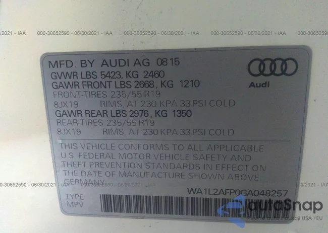 WA1L2AFP0GA048257: 30652590