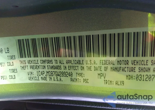 1C4PJMDB7GW289240: 32006307
