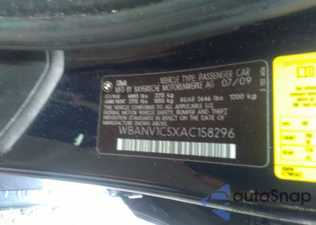 WBANV1C5XAC158296: 32078953