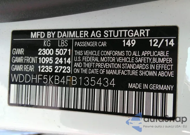 WDDHF5KB4FB135434: 32496889