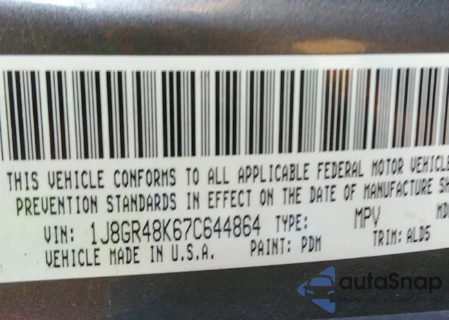 1J8GR48K67C644864: 31850414