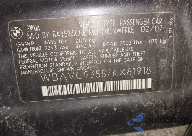 WBAVC93557KX61918: 33492017