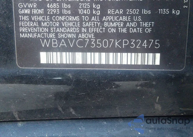 WBAVC73507KP32475: 32711818