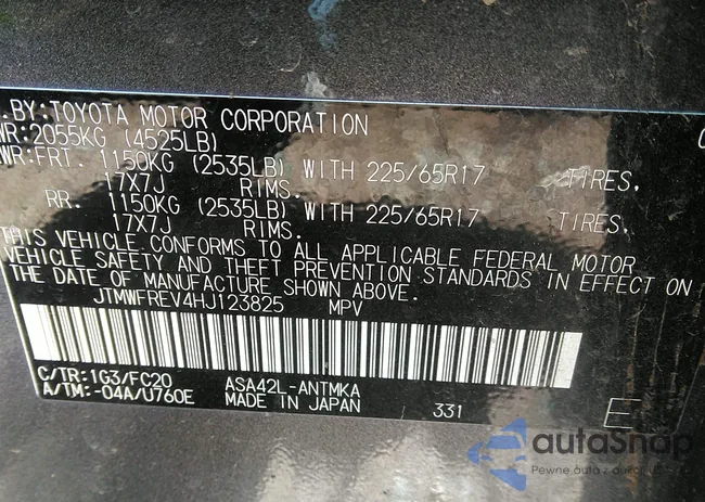 JTMWFREV4HJ123825: 32925309