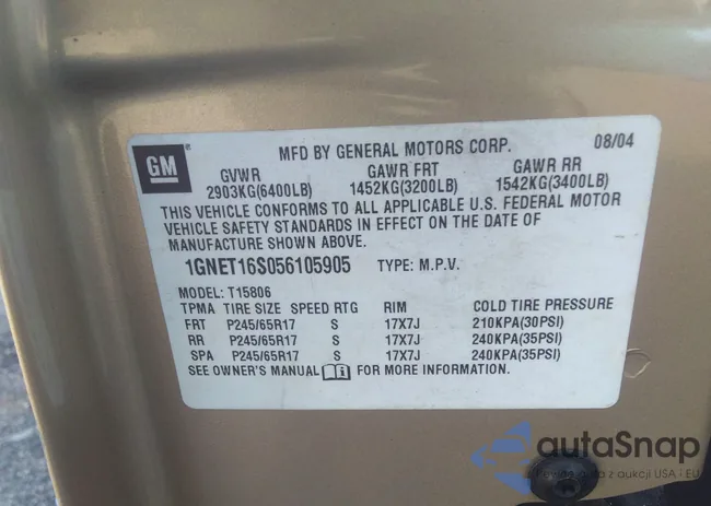 1GNET16S056105905: 34350155