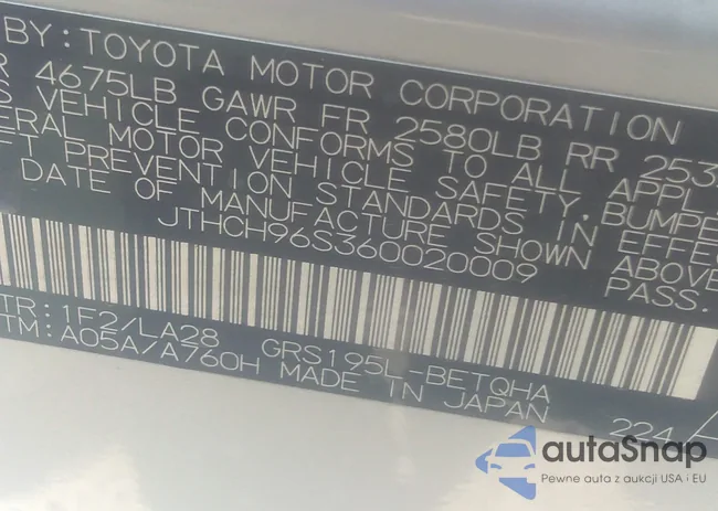 JTHCH96S360020009: 33643214