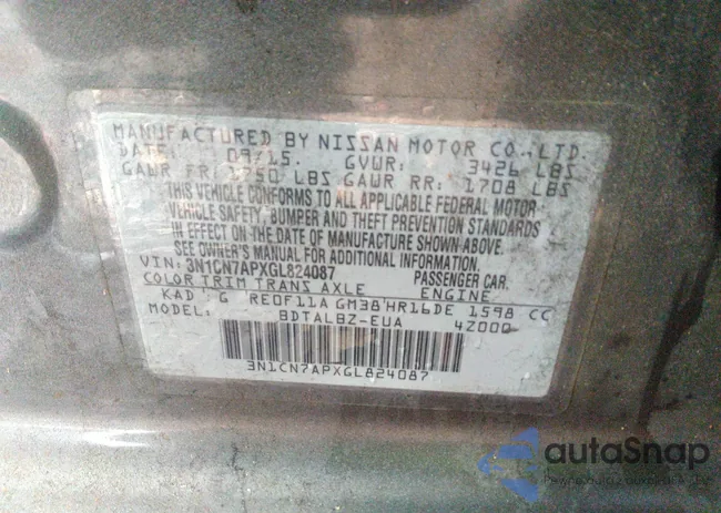 3N1CN7APXGL824087: 34713584