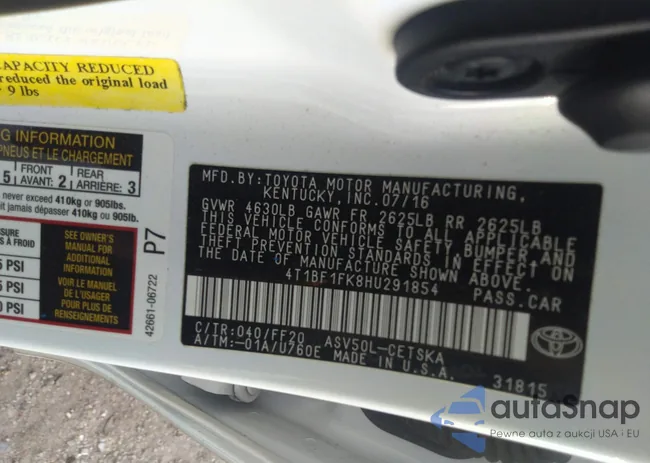 4T1BF1FK8HU291854: 35006823