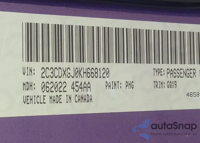 2C3CDXGJ0KH668120: 35112237