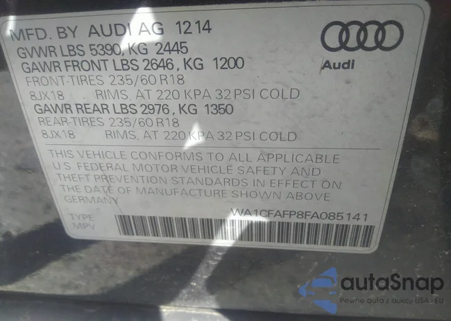 WA1CFAFP8FA085141: 34831283