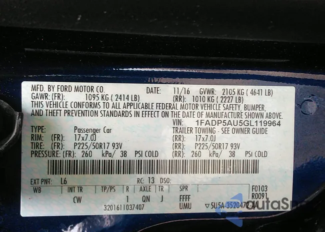 1FADP5AU5GL119964: 36006384