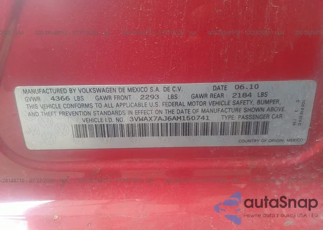 3VWAX7AJ6AM150741: 36036612