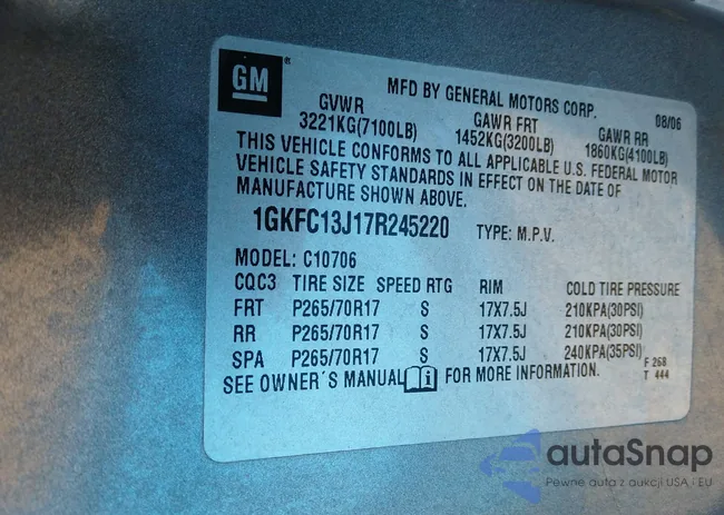 1GKFC13J17R245220: 36117065