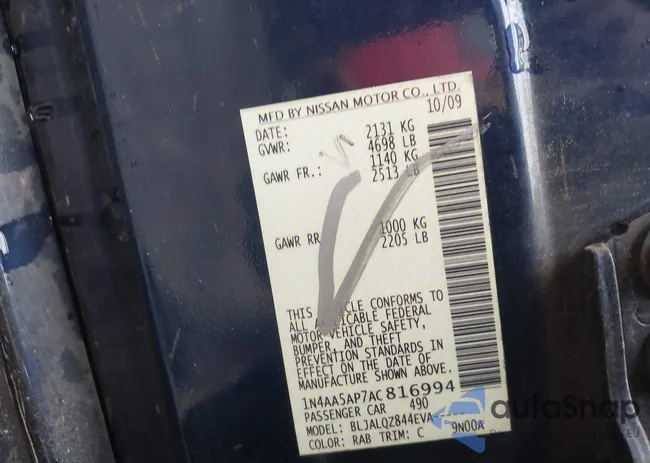 1N4AA5AP7AC816994: 36364809