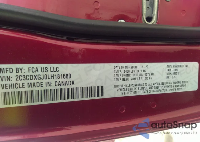 2C3CDXGJ0LH181680: 36368196