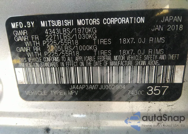 JA4AP3AW7JU002904: 36425071