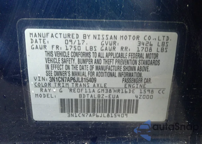 3N1CN7AP6JL815409: 36440886