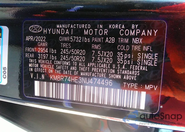 KM8R74HE3NU474496: 36464900