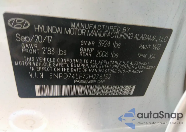 5NPD74LF7JH276152: 35876340