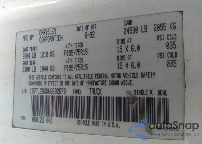 1B7FL26XXNS682673: 36946608