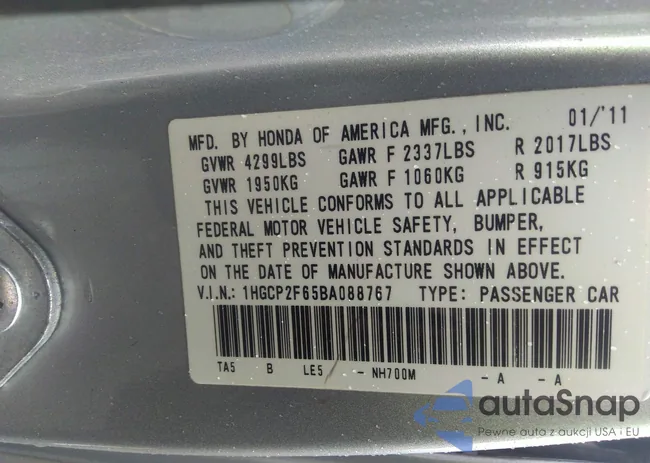 1HGCP2F65BA088767: 36968215