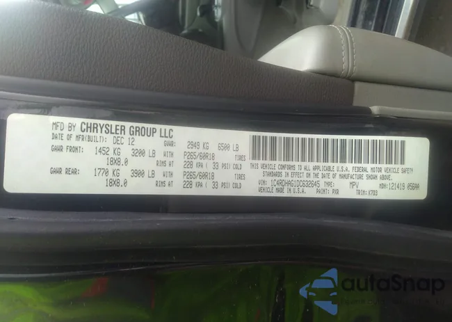 1C4RDHAG1DC632645: 37012258