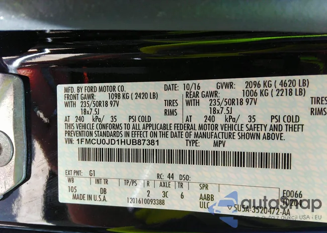 1FMCU0JD1HUB87381: 37019437