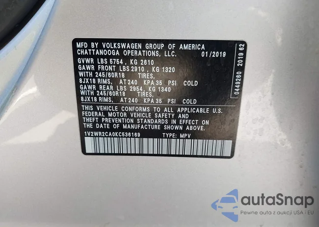 1V2WR2CA0KC536169: 37086236