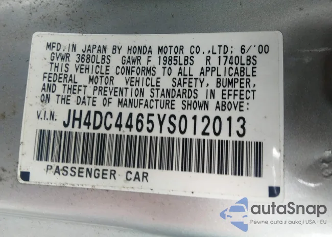 JH4DC4465YS012013: 37088072