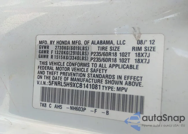 5FNRL5H9XCB141081: 37108938