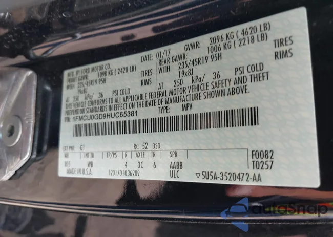 1FMCU0GD9HUC65381: 37131882