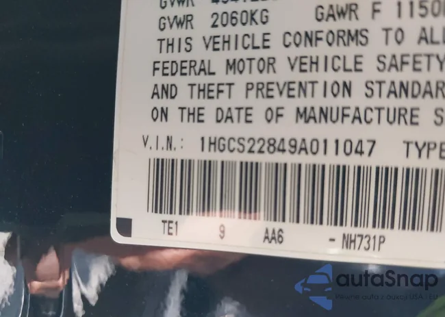 1HGCS22849A011047: 37150991